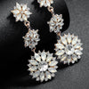 Alloy Electroplated Geometric Flower Style Earrings