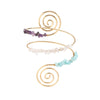 Alloy Electroplated Geometric Gravel Beaded Spiral Line Arm Chain Bracelet Jewelry