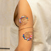 Alloy Electroplated Geometric Gravel Beaded Spiral Line Arm Chain Bracelet Jewelry