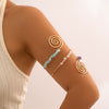 Alloy Electroplated Geometric Gravel Beaded Spiral Line Arm Chain Bracelet Jewelry