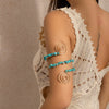 Alloy Electroplated Geometric Gravel Beaded Spiral Line Arm Chain Bracelet Jewelry