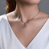 Alloy Electroplated Geometric Heart Necklace Pendant With Micropaved Zircon Sweet Niche Design