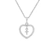Alloy Electroplated Geometric Heart Necklace Pendant With Micropaved Zircon Sweet Niche Design
