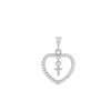 Alloy Electroplated Geometric Heart Necklace Pendant With Micropaved Zircon Sweet Niche Design