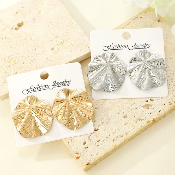 Alloy Electroplated Geometric Leaf Punk Style Women's Earrings