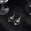 Alloy Electroplated Geometric Peach Heart Hollow Round Turquoise Women's Earrings Retro Bohemian Style