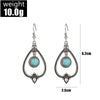 Alloy Electroplated Geometric Peach Heart Hollow Round Turquoise Women's Earrings Retro Bohemian Style
