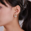 Alloy Electroplated Geometric Personalized Square Earrings For Women