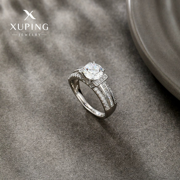 Alloy Electroplated Geometric Ring For Women Light Luxury Style