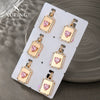 Alloy Electroplated Geometric Square Pink Heart Necklace Pendant