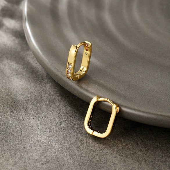 Alloy Electroplated Geometric Square Women's Earrings