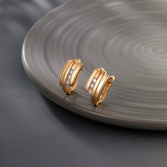 Alloy Electroplated Geometric Style Simple Earrings For Women