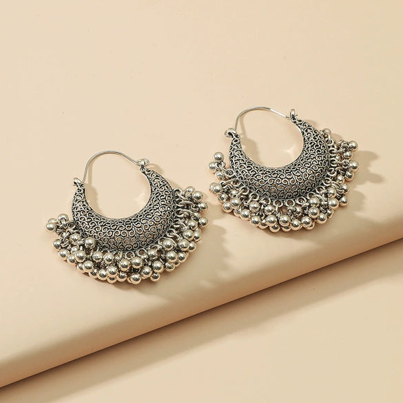 Alloy Electroplated Geometric Tassel Earrings Bohemian Ethnic Retro Style