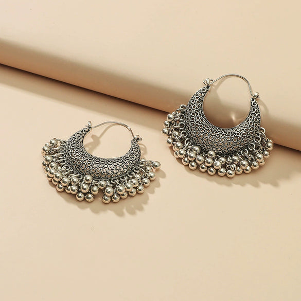 Alloy Electroplated Geometric Tassel Earrings Bohemian Ethnic Retro Style