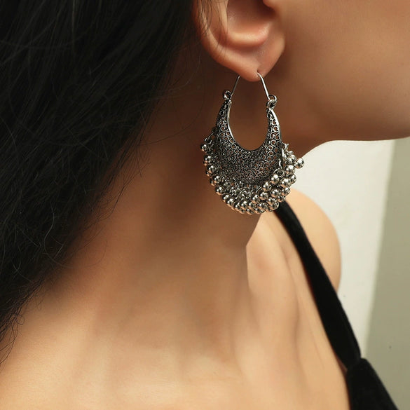 Alloy Electroplated Geometric Tassel Earrings Bohemian Ethnic Retro Style