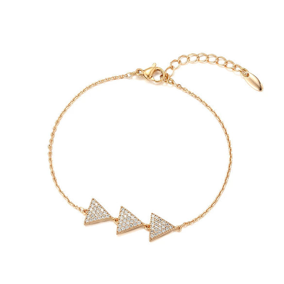 Alloy Electroplated Geometric Triangle Bracelet For Women