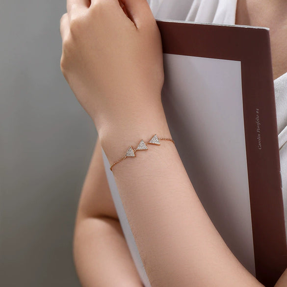 Alloy Electroplated Geometric Triangle Bracelet For Women