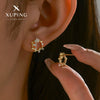 Alloy Electroplated Geometric Women's Earrings With Microinlaid Zircon Simple Design
