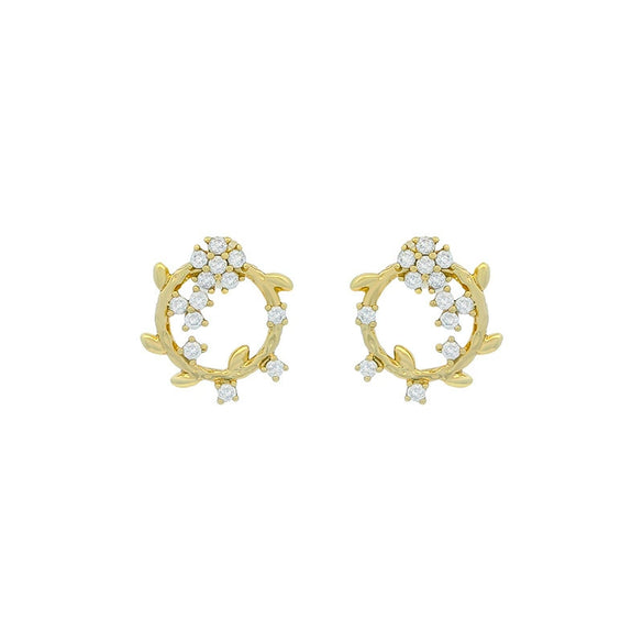 Alloy Electroplated Geometric Women's Earrings With Microinlaid Zircon Simple Design