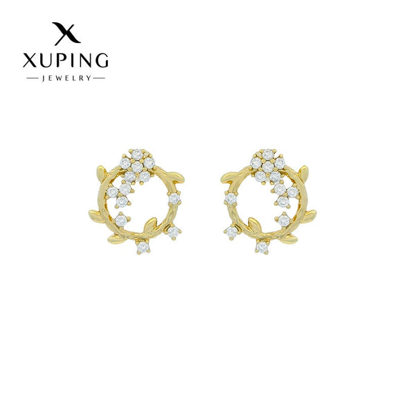 Alloy Electroplated Geometric Women's Earrings With Microinlaid Zircon Simple Design