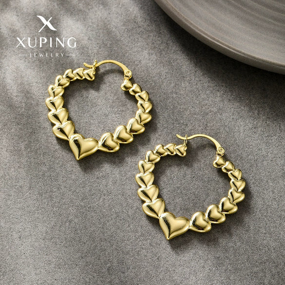 Alloy Electroplated Heart Earrings For Women Personalized Highend Niche Design