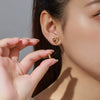 Alloy Electroplated Heart Shape Simple Women's Earrings With Micropaved Zircon