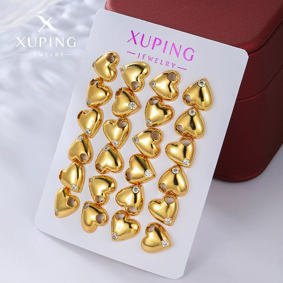 Alloy Electroplated Heart Shape Simple Women's Earrings With Micropaved Zircon