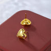 Alloy Electroplated Heart Shape Simple Women's Earrings With Micropaved Zircon