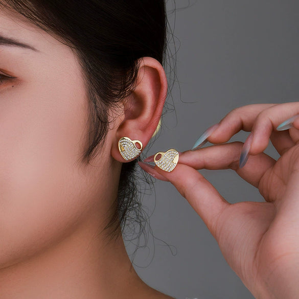 Alloy Electroplated Heart Shape Small Earrings For Women