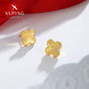 Alloy Electroplated Honeycomb Four Leaf Clover And Flower Shaped Women's Earrings Simple Style