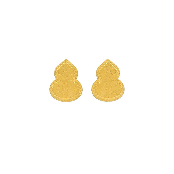 Alloy Electroplated Honeycomb Gourd Simple Style Women's Earrings