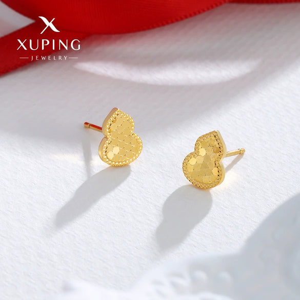 Alloy Electroplated Honeycomb Gourd Simple Style Women's Earrings