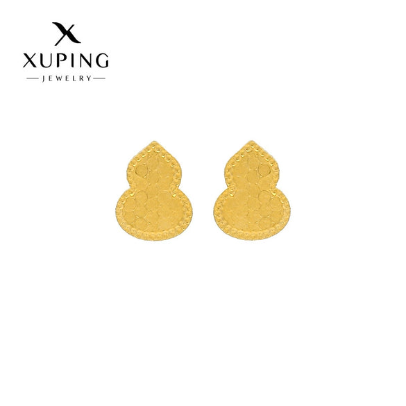 Alloy Electroplated Honeycomb Gourd Simple Style Women's Earrings