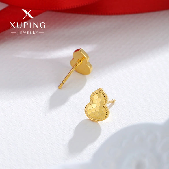 Alloy Electroplated Honeycomb Gourd Simple Style Women's Earrings