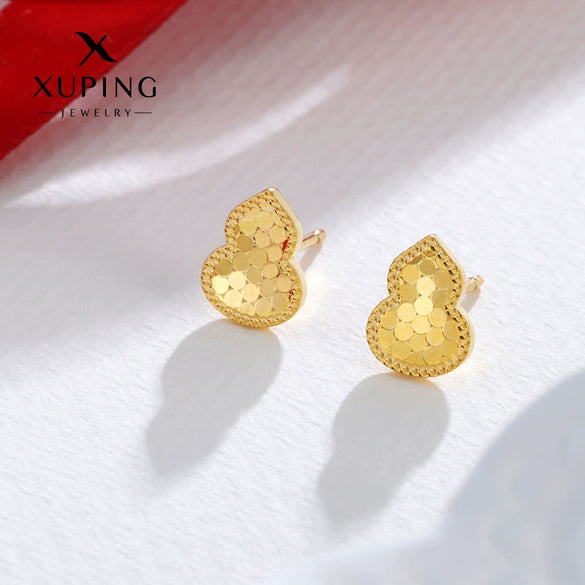 Alloy Electroplated Honeycomb Gourd Simple Style Women's Earrings