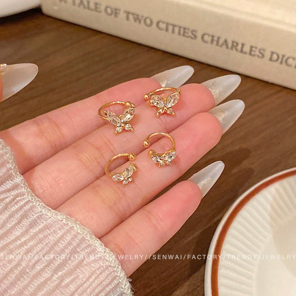 Alloy Electroplated Insect Style Butterfly Women's Ear Clip Jewelry