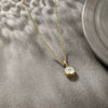 Alloy Electroplated 14K Gold Bezel Round Single Zircon Simple Elegant Necklace For Women