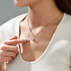 Alloy Electroplated 14K Gold Bezel Round Single Zircon Simple Elegant Necklace For Women