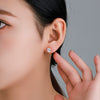 Alloy Electroplated 24K Gold Fourclaw Single Zircon Women's Casual Style Earrings