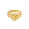 Alloy Electroplated 24K Gold Handshake Ring Light Luxury Style Women's Jewelry