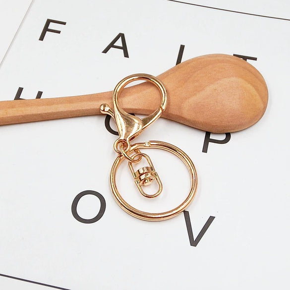 Alloy Electroplated Key Chain Material With Trinket Diy Hand Set Diamond Spring Ring And Lobster Clasp