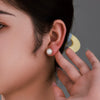 Alloy Electroplated Lady Style Imitation Pearl And Micropaved Zircon Earrings For Women