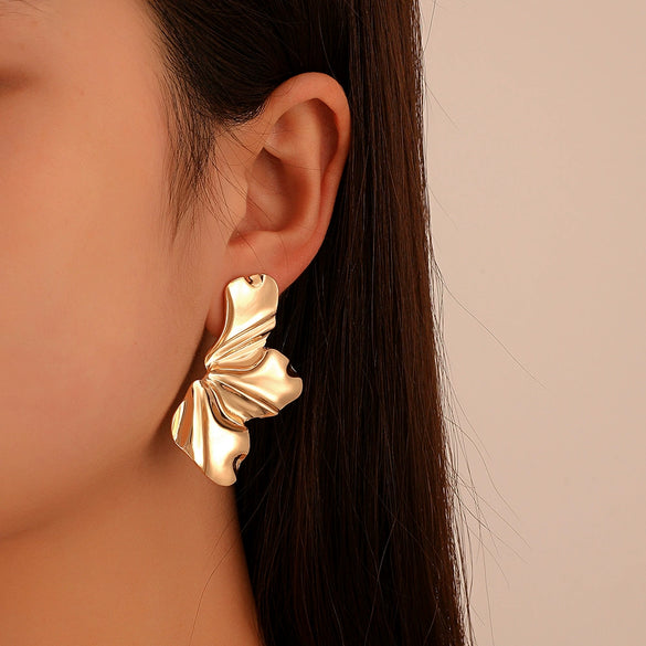 Alloy Electroplated Leaf Design Sense Women's Earrings