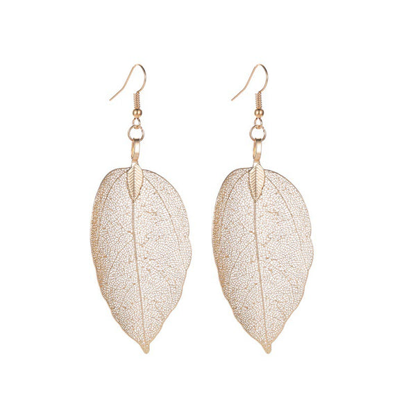 Alloy Electroplated Leaf Design Sense Women's Earrings