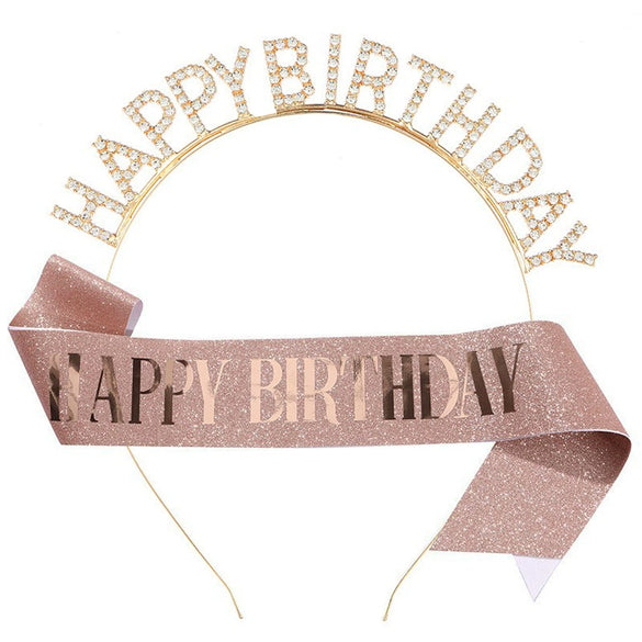 Alloy Electroplated Letter Crown Headband Shoulder Strap Suit Party Supplies Unisex Fashion