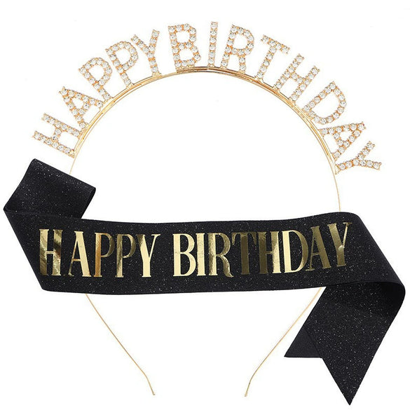 Alloy Electroplated Letter Crown Headband Shoulder Strap Suit Party Supplies Unisex Fashion