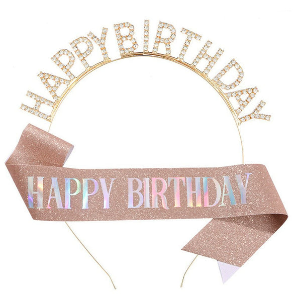Alloy Electroplated Letter Crown Headband Shoulder Strap Suit Party Supplies Unisex Fashion