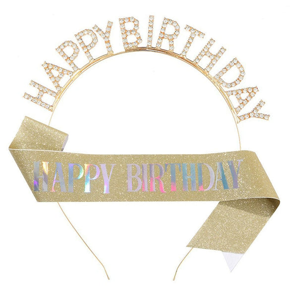 Alloy Electroplated Letter Crown Headband Shoulder Strap Suit Party Supplies Unisex Fashion
