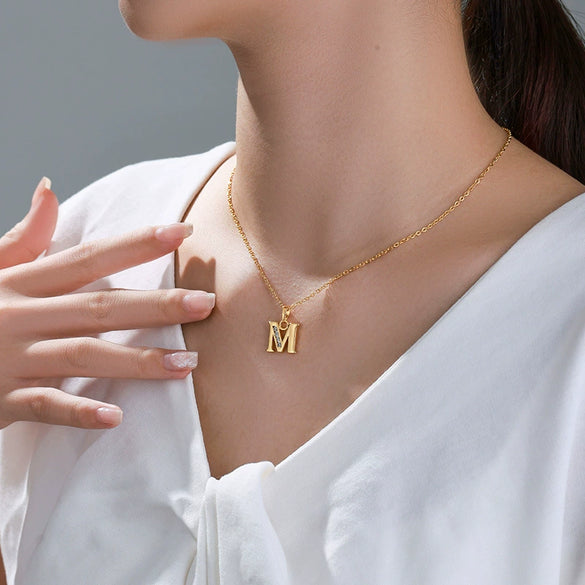 Alloy Electroplated Letter Necklace Pendant For Women