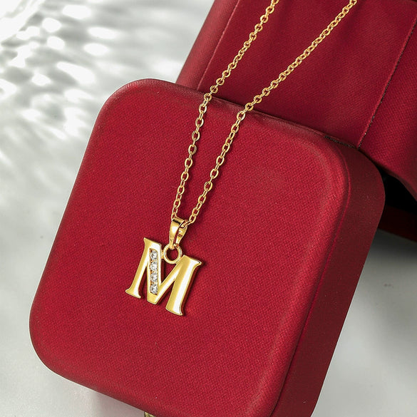 Alloy Electroplated Letter Necklace Pendant For Women